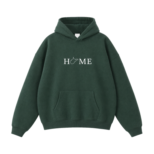 Collection 5 West Virginia Oversize Fleeced Hoodie - Eden Green front