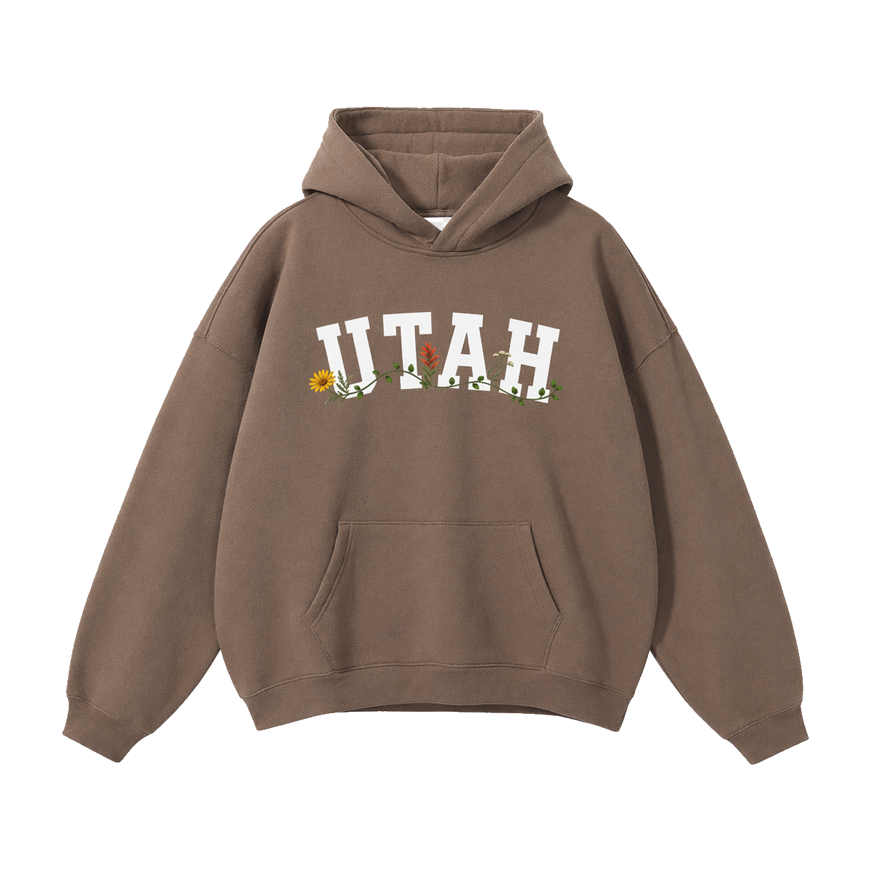 Collection 10 Utah Oversize Fleeced Hoodie - Brown front