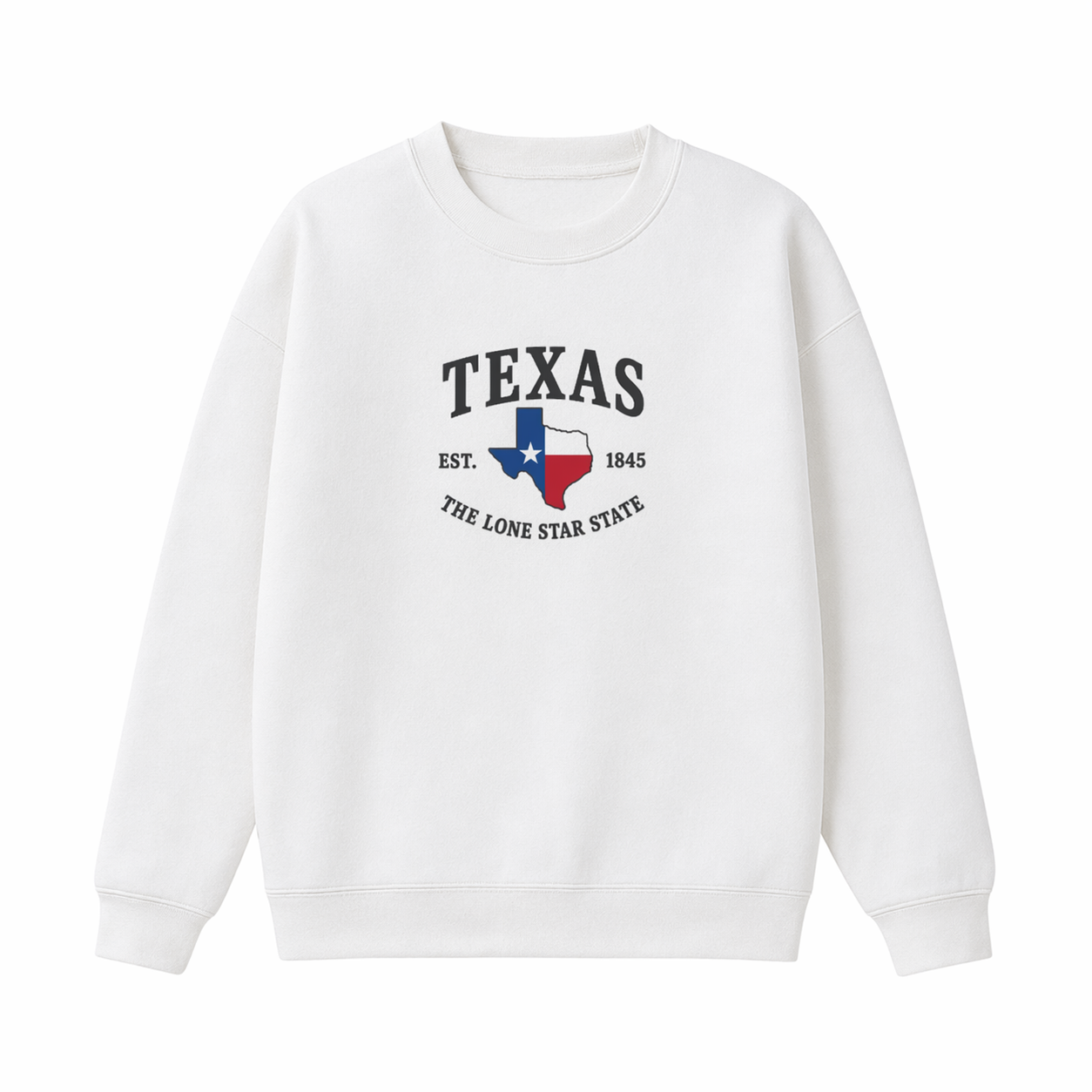 Collection 8 Texas Essential Heavyweight Crewneck Sweatshirt - White front