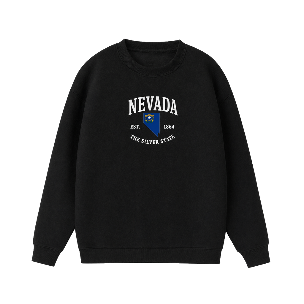 Collection 8 Nevada Essential Heavyweight Crewneck Sweatshirt - Black front