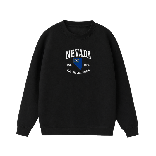Collection 8 Nevada Essential Heavyweight Crewneck Sweatshirt - Black front
