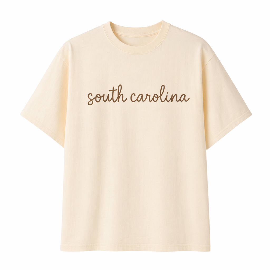 Collection 3 South Carolina Essential Cotton T-Shirt - Apricot front