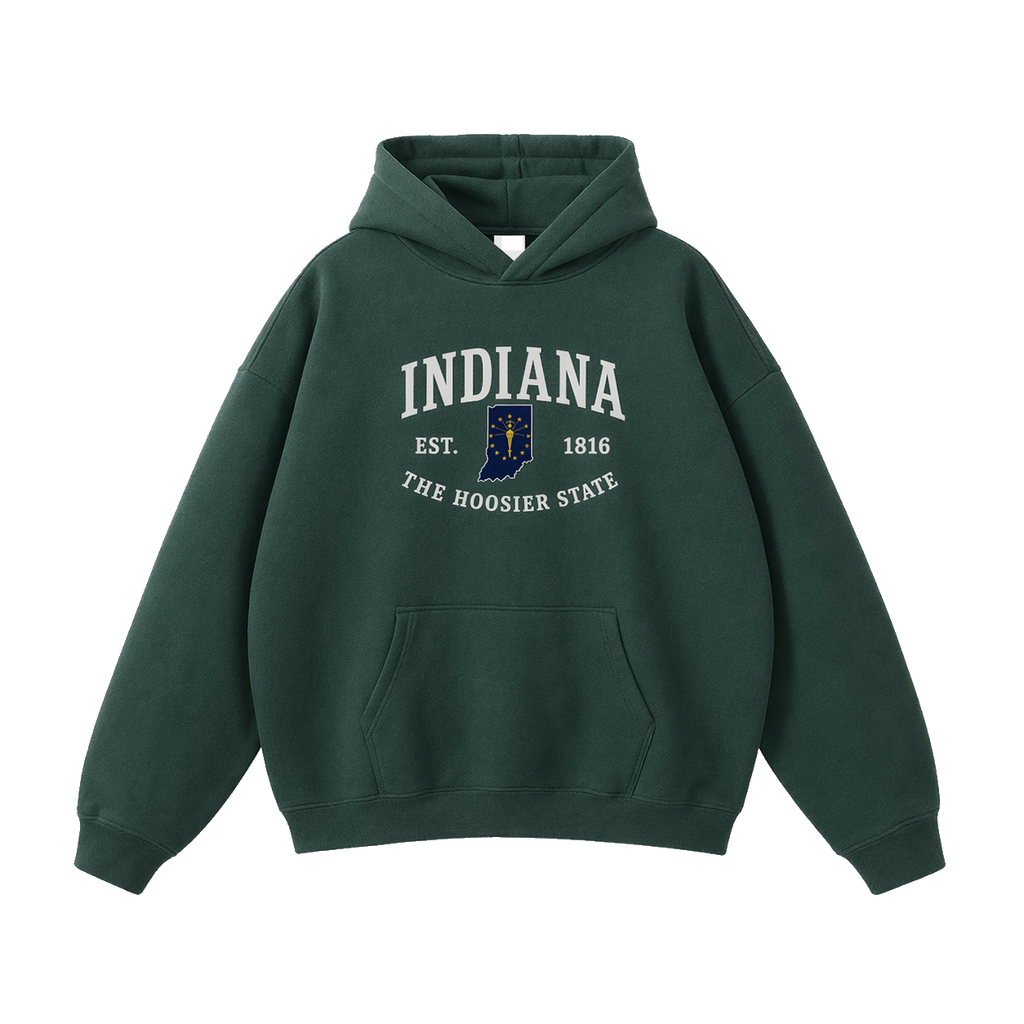Collection 8 Indiana Oversize Fleeced Hoodie - Eden Green front