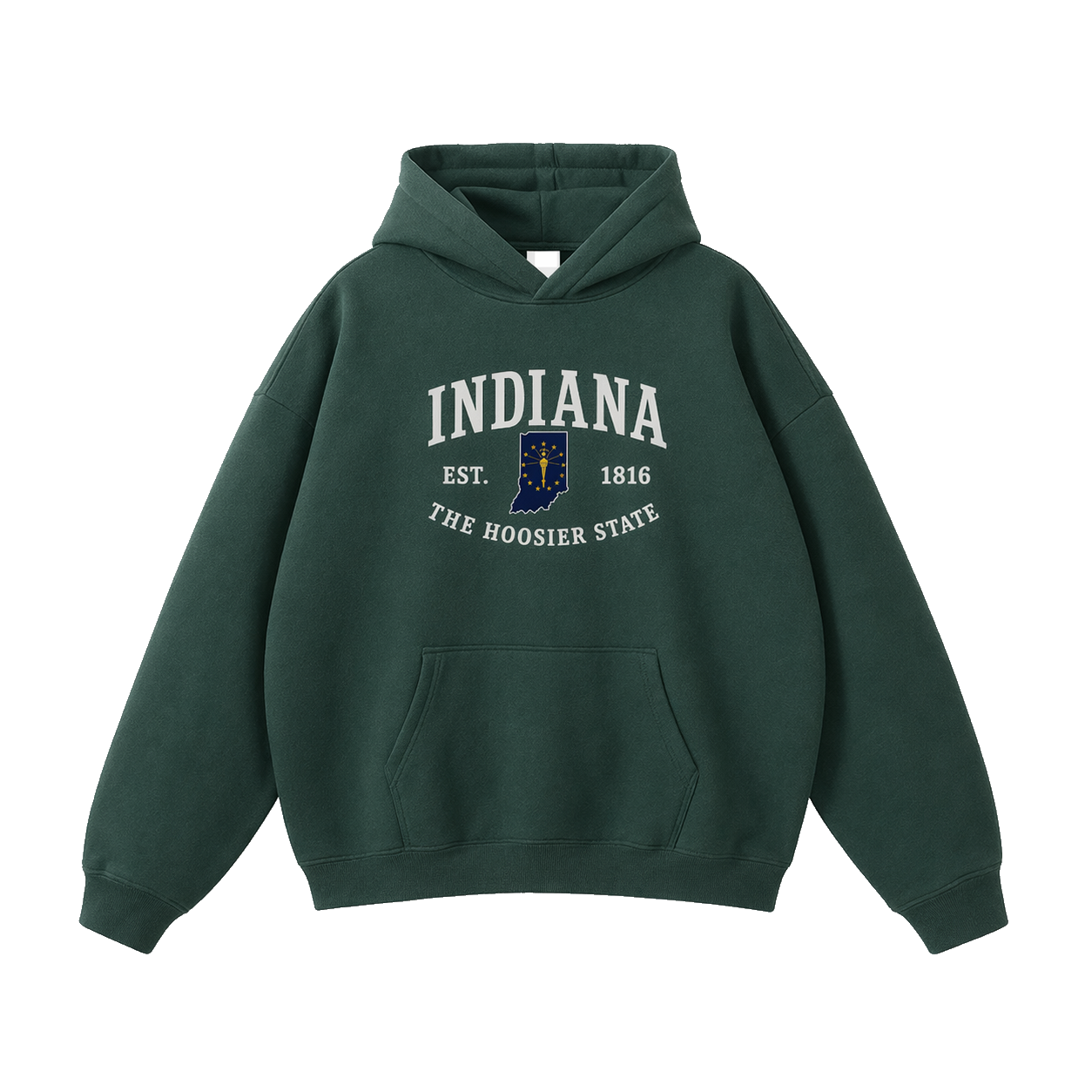 Collection 8 Indiana Oversize Fleeced Hoodie - Eden Green front