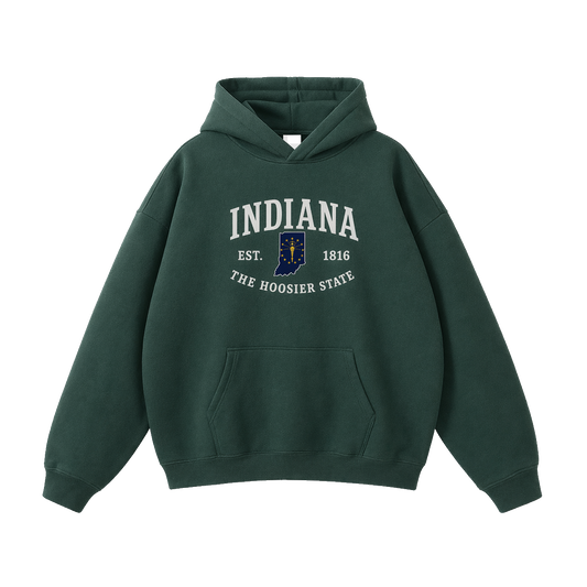 Collection 8 Indiana Oversize Fleeced Hoodie - Eden Green front