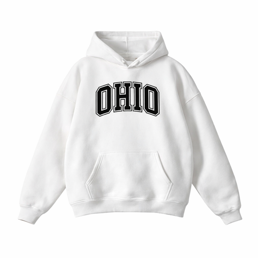 Collection 1 Ohio Oversize Fleeced Hoodie - White front