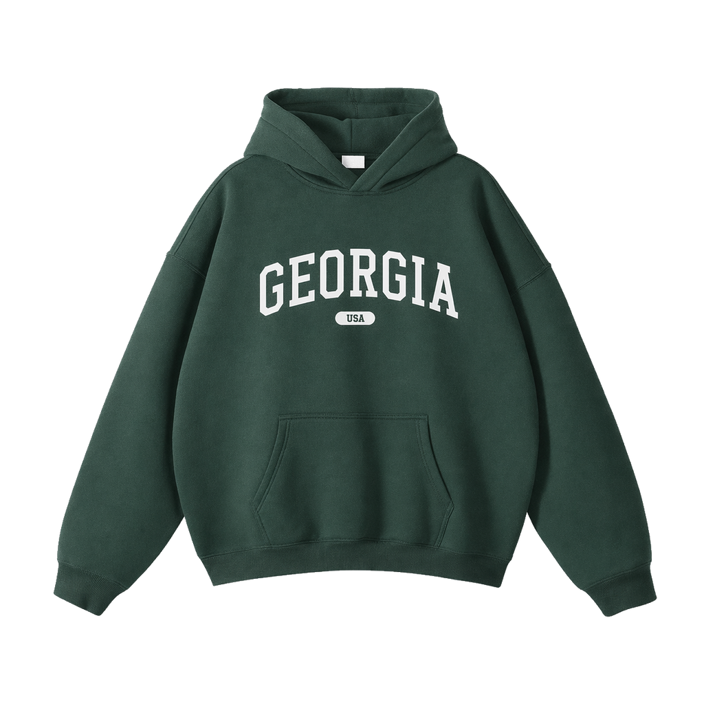 Collection 4 Georgia Oversize Fleeced Hoodie - Eden Green front