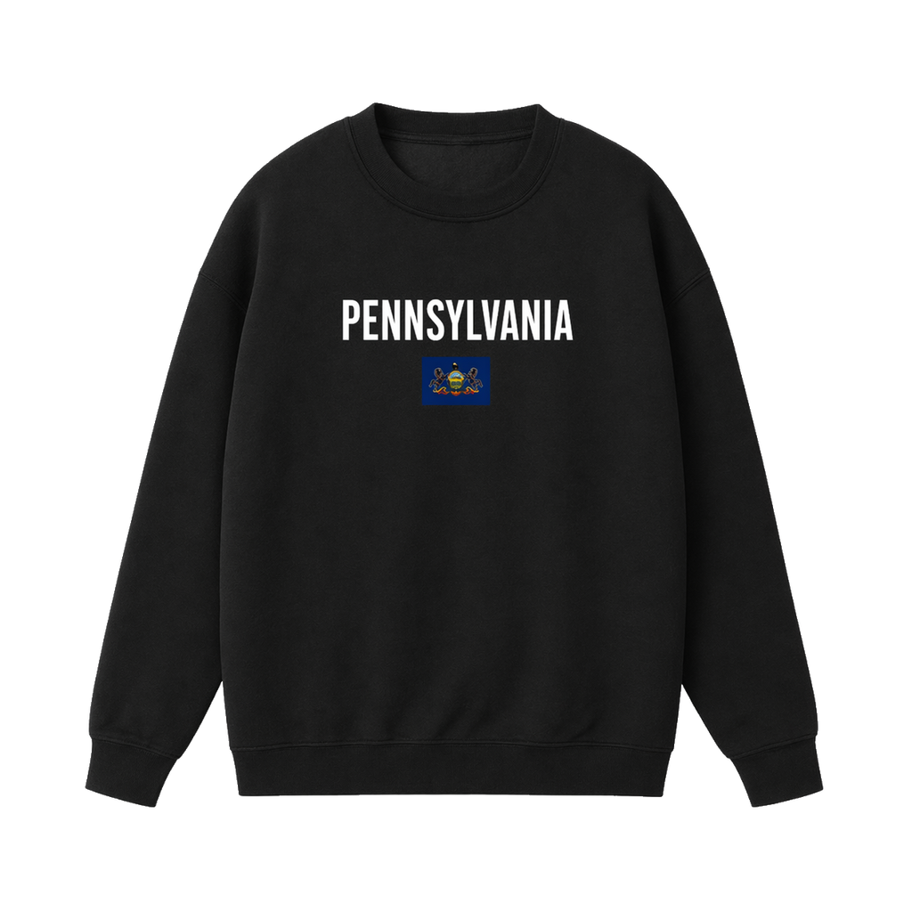 Collection 7 Pennsylvania Essential Heavyweight Crewneck Sweatshirt - Black front