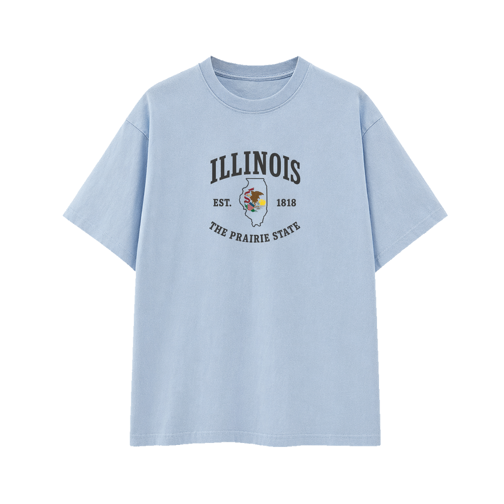 Collection 8 Illinois Essential Cotton T-Shirt - Light Blue front