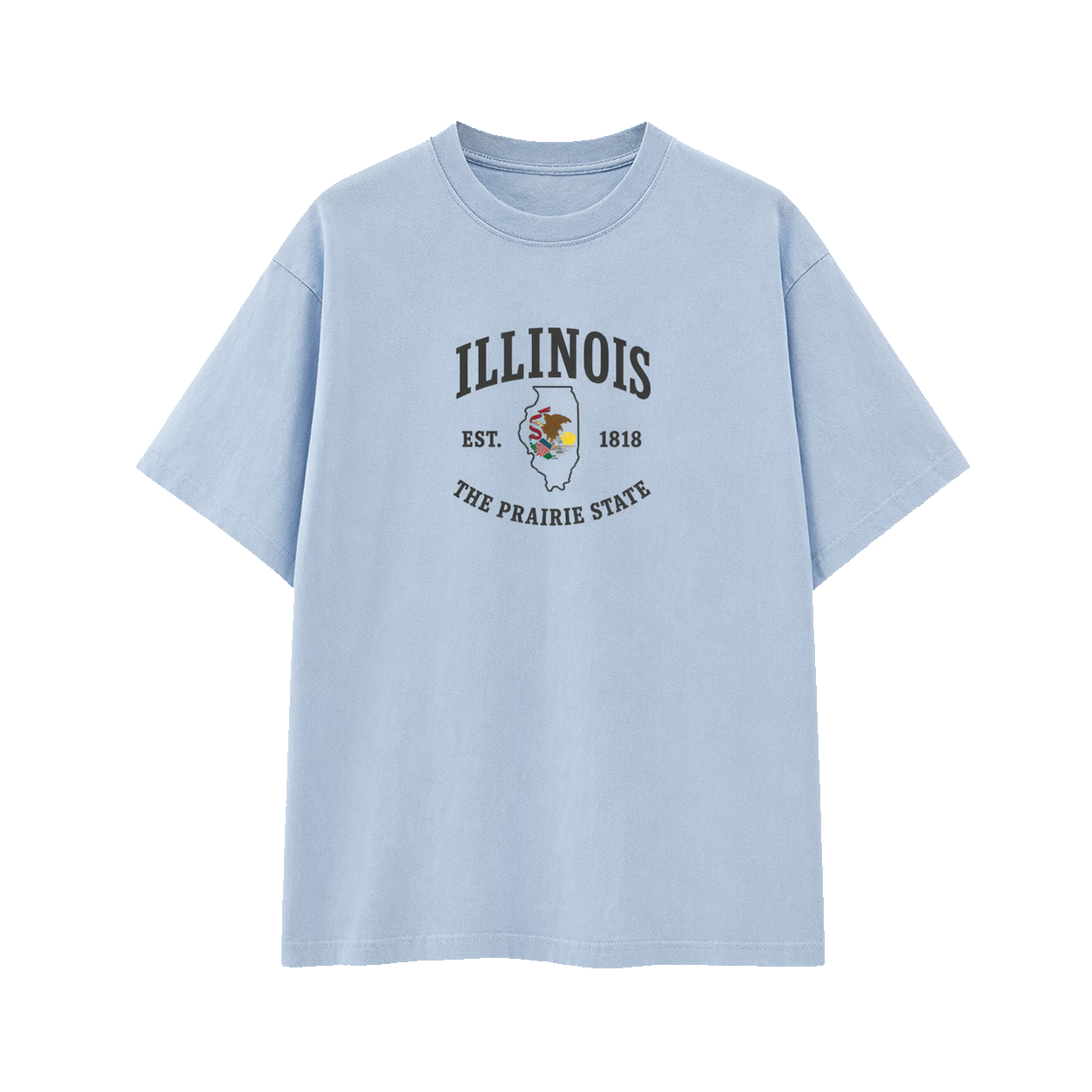 Collection 8 Illinois Essential Cotton T-Shirt - Light Blue front