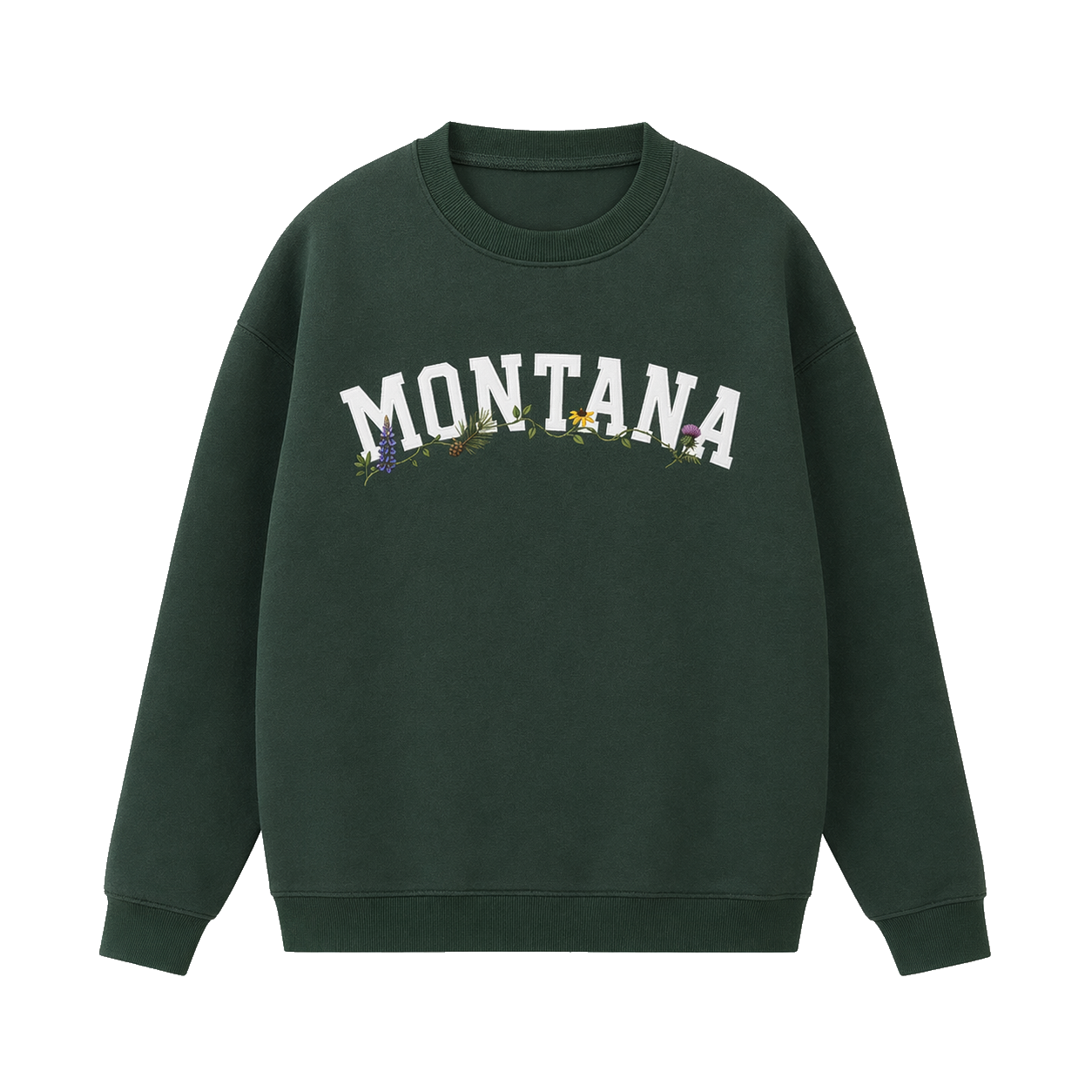 Collection 10 Montana Essential Heavyweight Crewneck Sweatshirt - Dark Green front