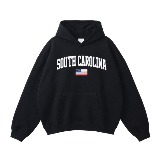 Collection 2 South Carolina Oversize Fleeced Hoodie - Black front