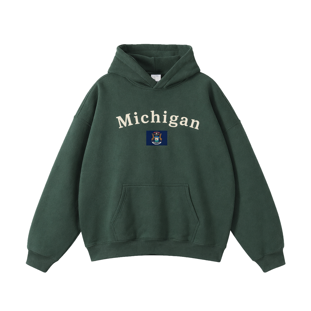 Collection 6 Michigan Oversize Fleeced Hoodie - Eden Green front