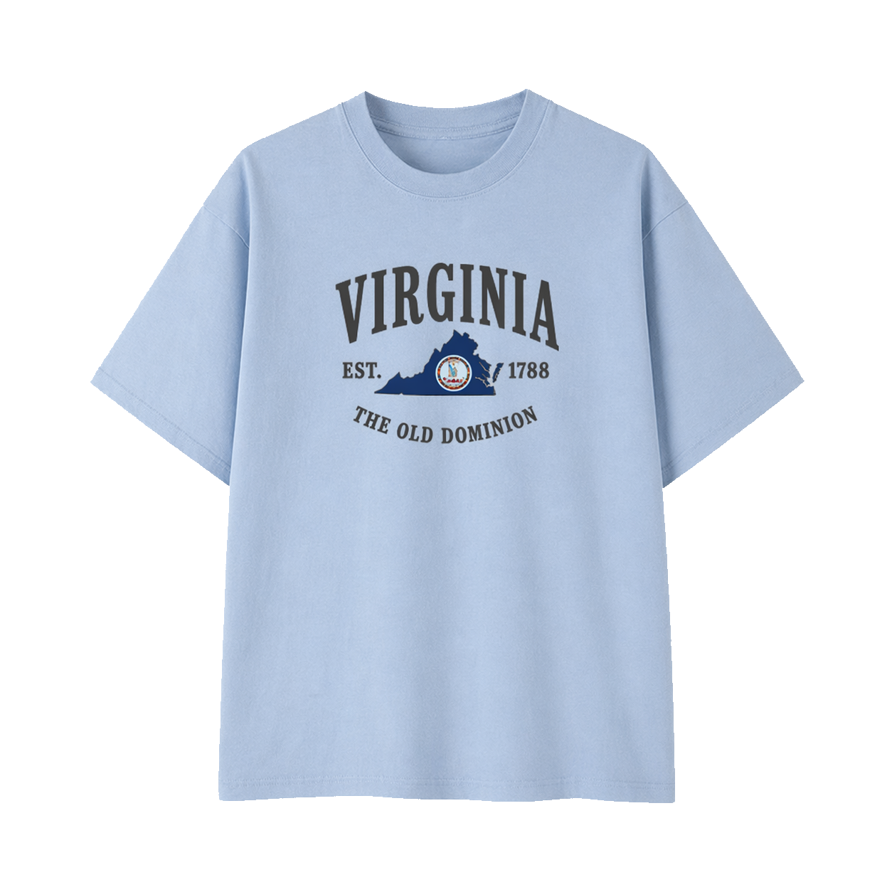 Collection 8 Virginia Essential Cotton T-Shirt - Light Blue front