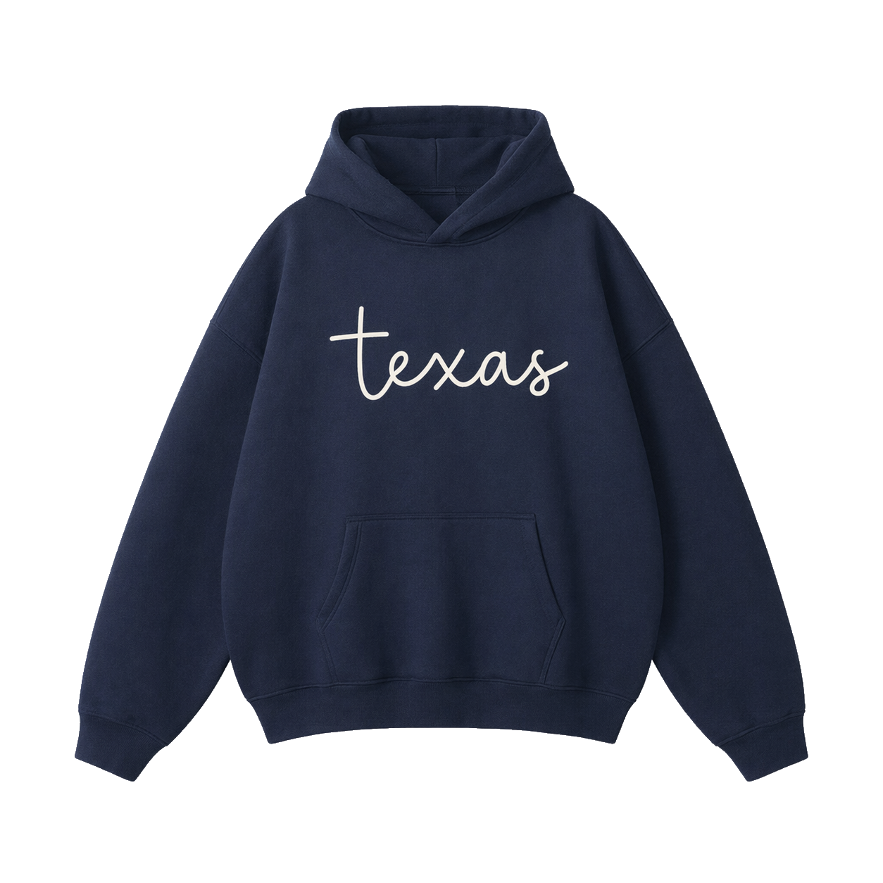 Collection 3 Texas Oversize Fleeced Hoodie - Navy Blue front