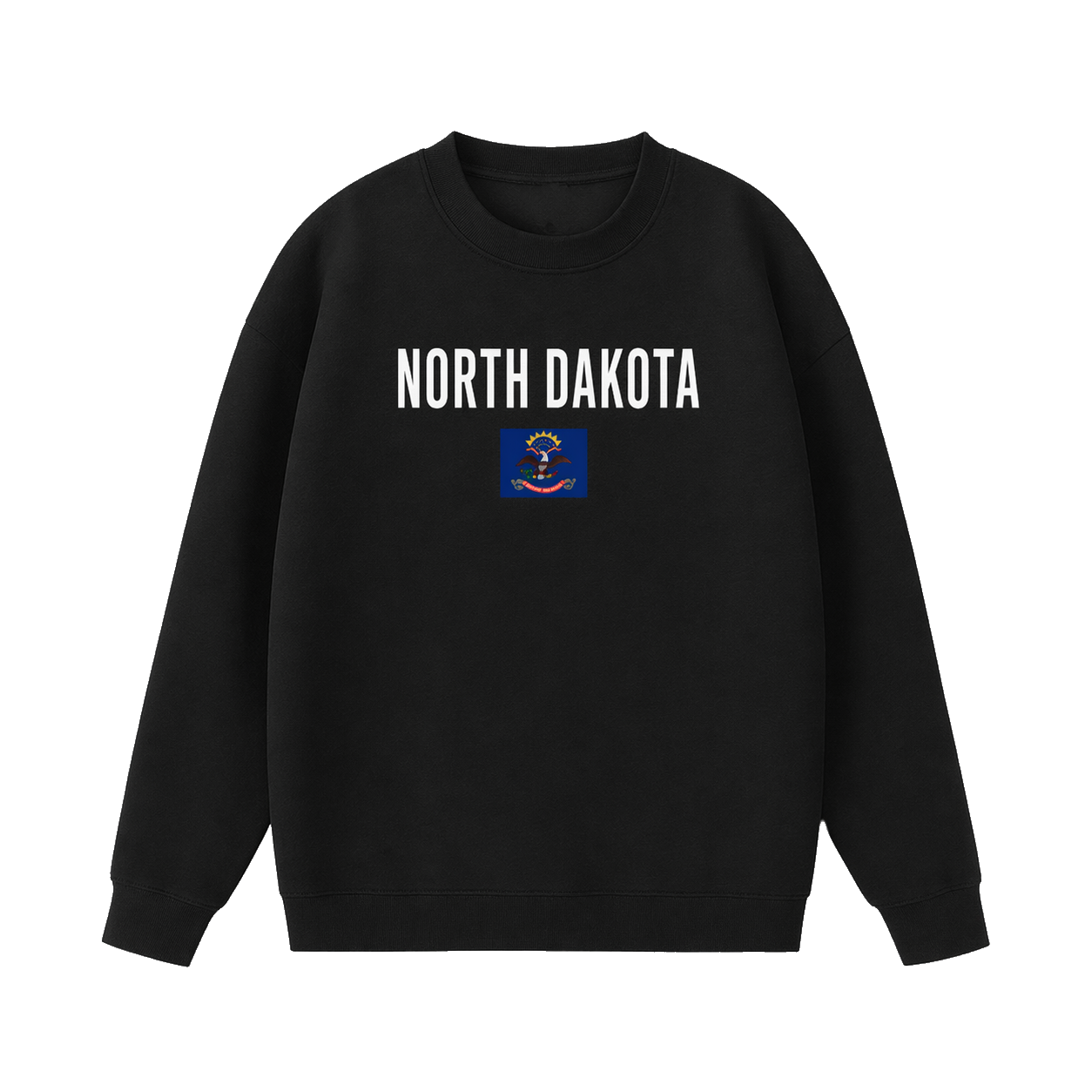 Collection 7 North Dakota Essential Heavyweight Crewneck Sweatshirt - Black front