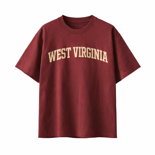 Collection 1 West Virginia Essential Cotton T-Shirt - Wine Gray front