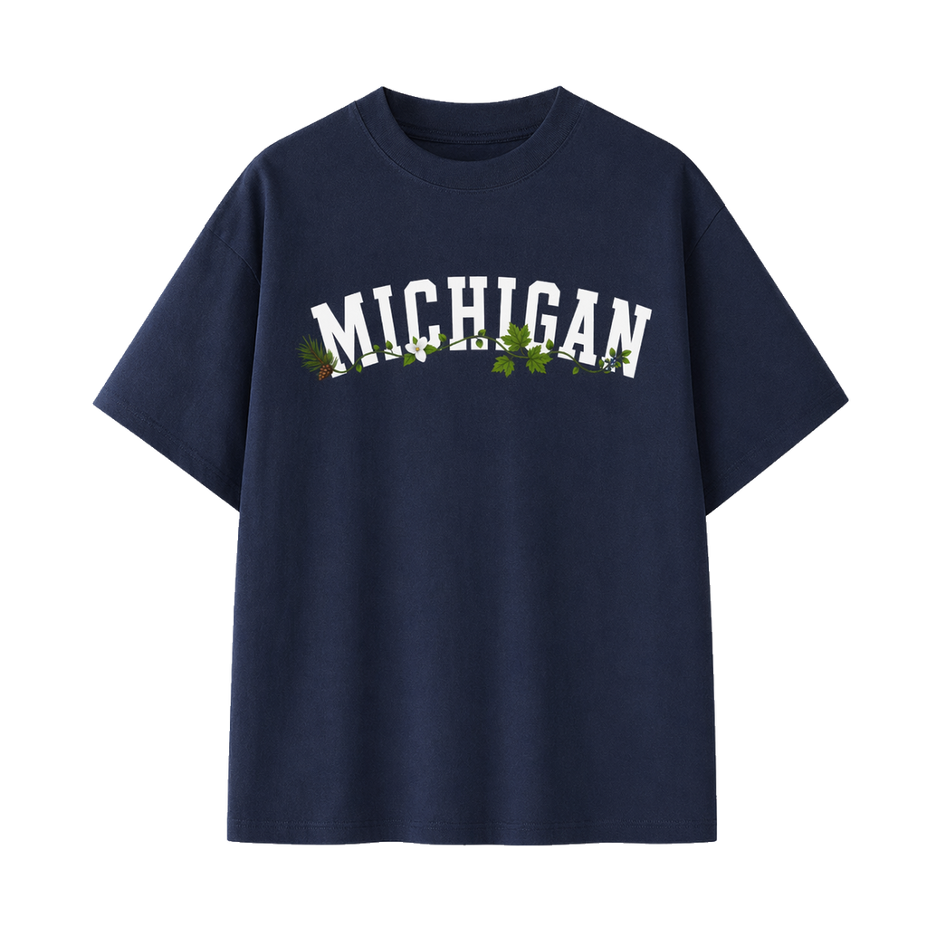Collection 10 Michigan Essential Cotton T-Shirt - Navy Blue front