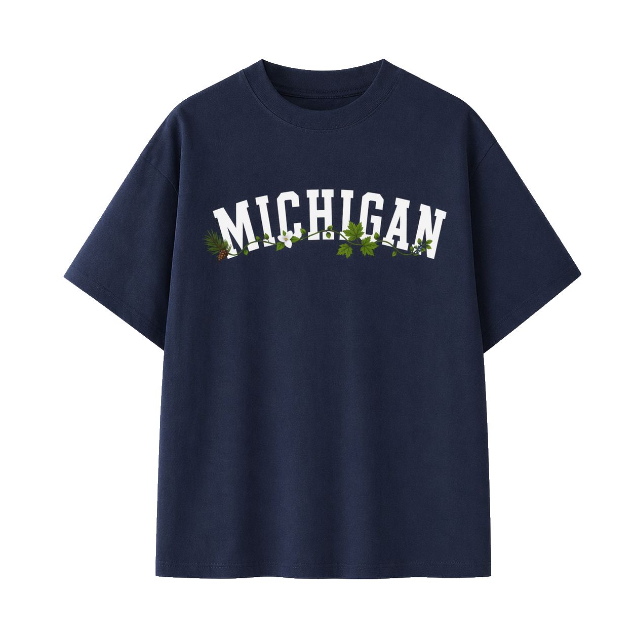 Collection 10 Michigan Essential Cotton T-Shirt - Navy Blue front