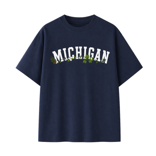 Collection 10 Michigan Essential Cotton T-Shirt - Navy Blue front