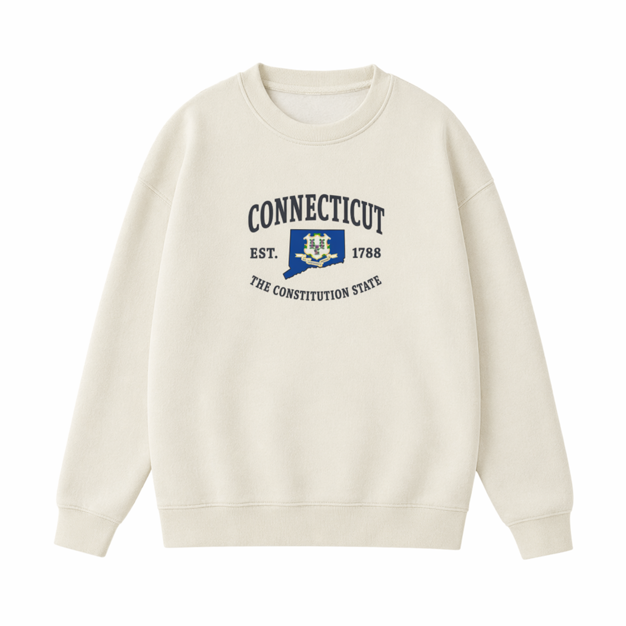Collection 8 Connecticut Essential Heavyweight Crewneck Sweatshirt - Cream front