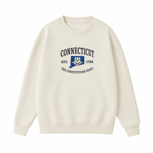 Collection 8 Connecticut Essential Heavyweight Crewneck Sweatshirt - Cream front