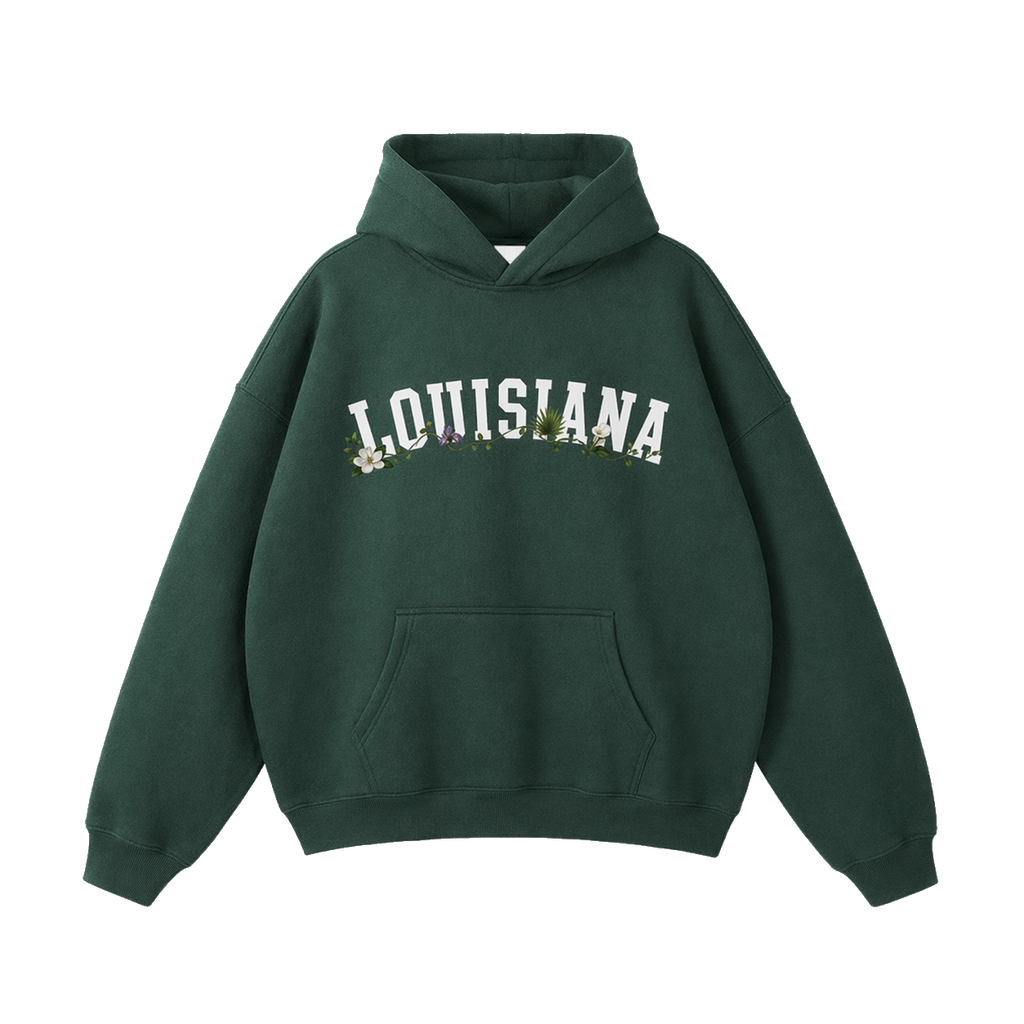 Collection 10 Louisiana Oversize Fleeced Hoodie - Eden Green front