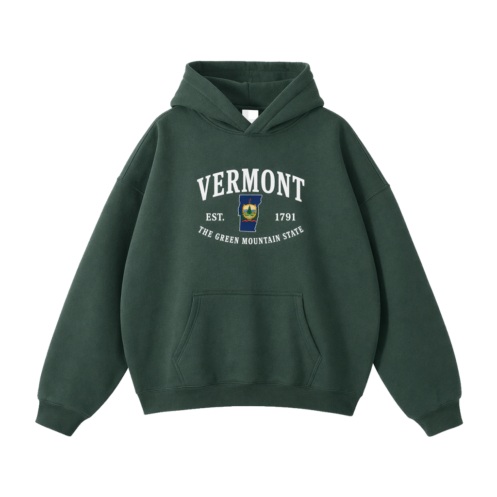 Collection 8 Vermont Oversize Fleeced Hoodie - Eden Green front