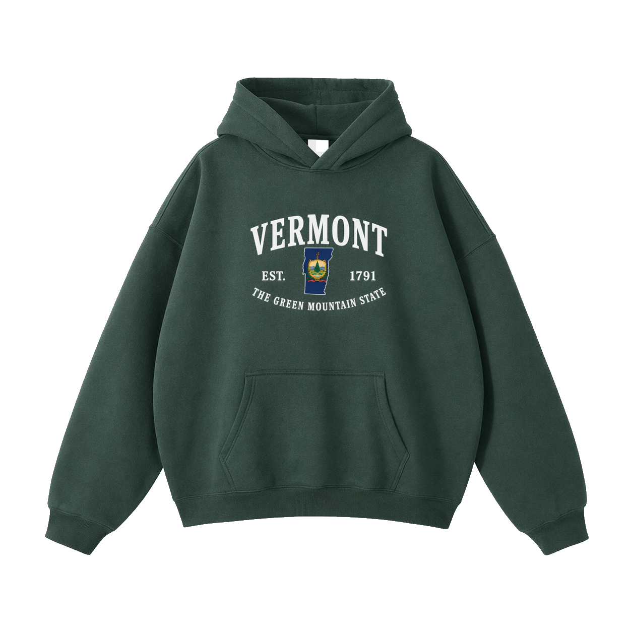 Collection 8 Vermont Oversize Fleeced Hoodie - Eden Green front