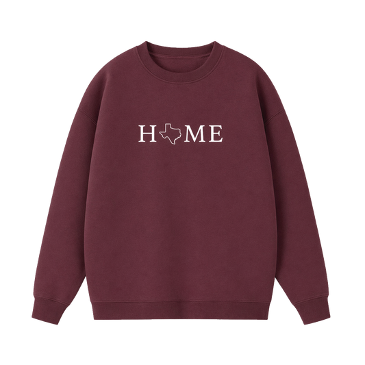 Collection 5 Texas Essential Heavyweight Crewneck Sweatshirt - Dull Red front