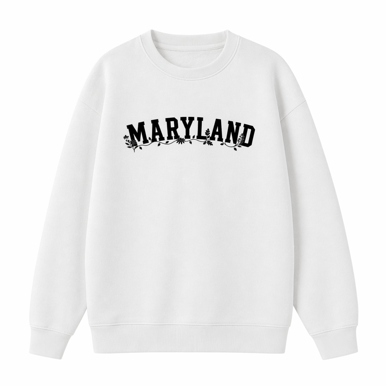 Collection 10 Maryland Essential Heavyweight Crewneck Sweatshirt - White front