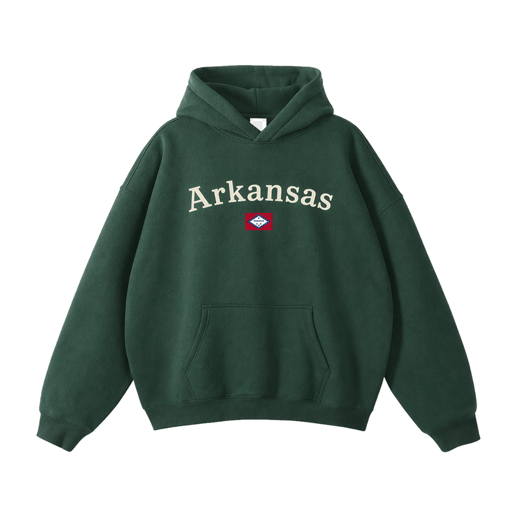 Collection 6 Arkansas Oversize Fleeced Hoodie - Eden Green front