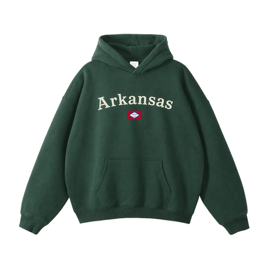 Collection 6 Arkansas Oversize Fleeced Hoodie - Eden Green front
