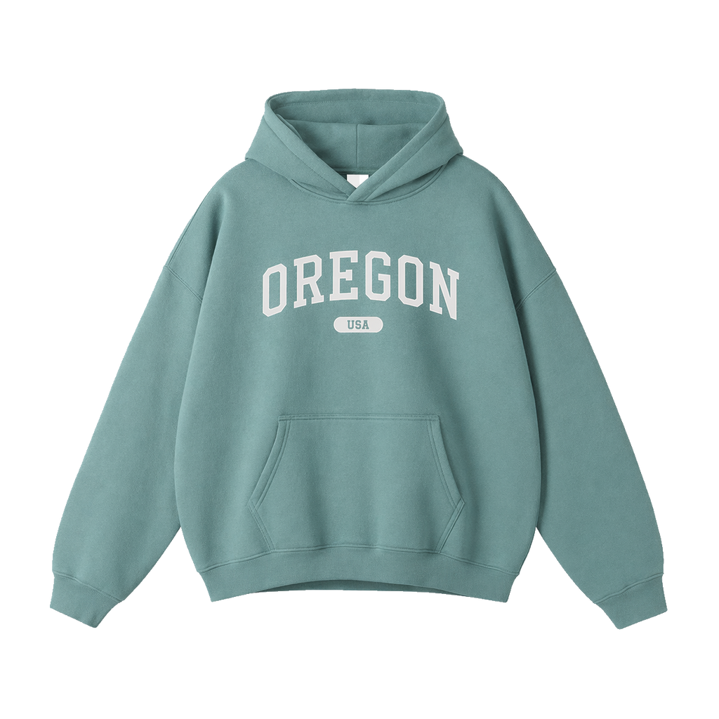 Collection 4 Oregon Oversize Fleeced Hoodie - Medium Green front