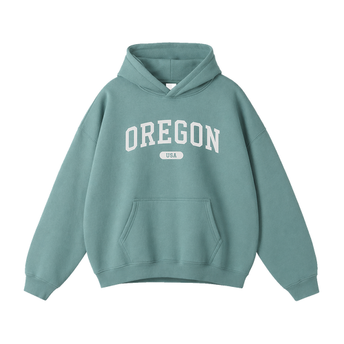 Collection 4 Oregon Oversize Fleeced Hoodie - Medium Green front
