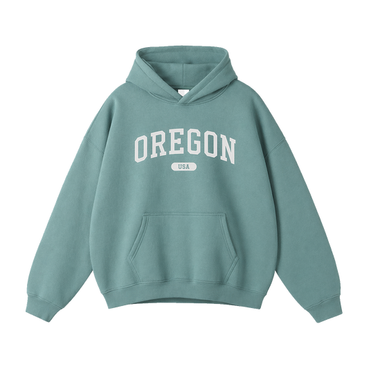 Collection 4 Oregon Oversize Fleeced Hoodie - Medium Green front