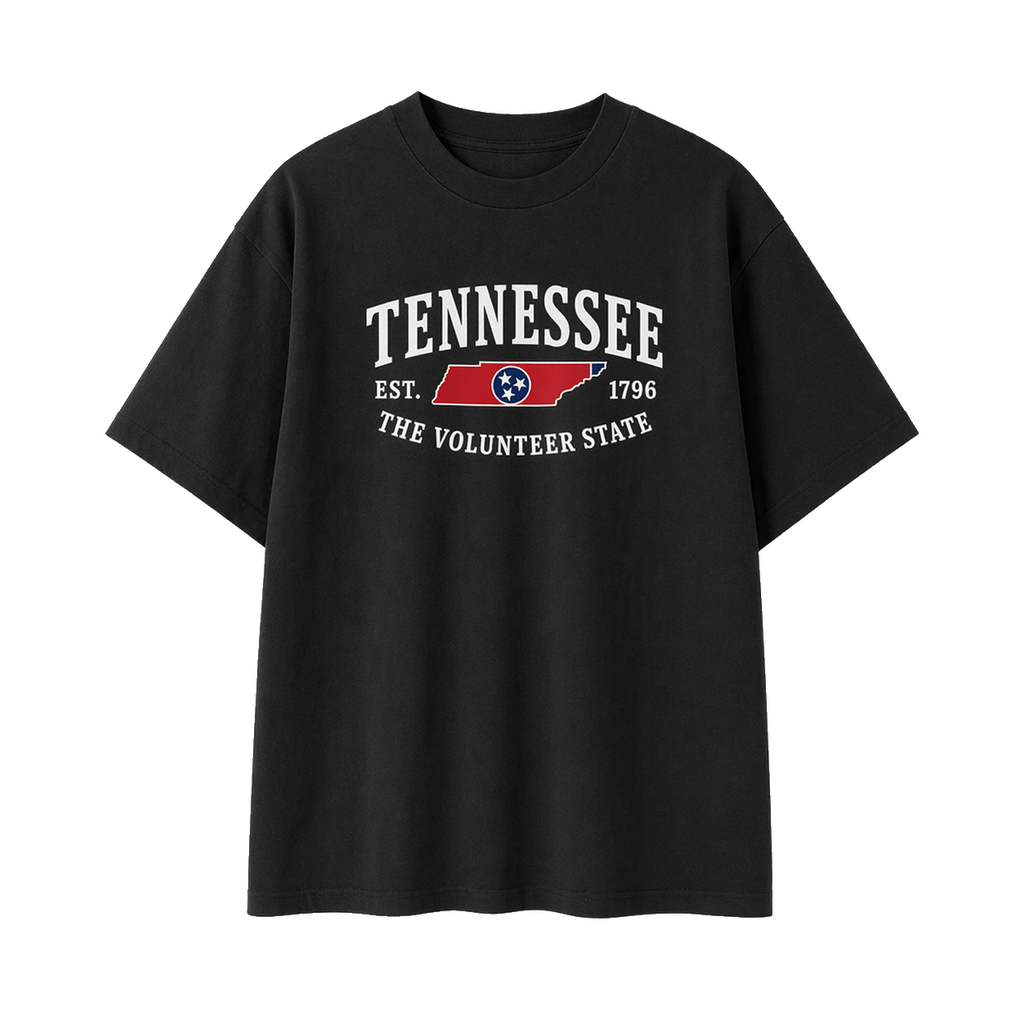 Collection 8 Tennessee Essential Cotton T-Shirt - Black front