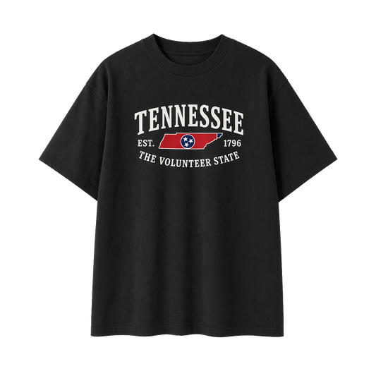 Collection 8 Tennessee Essential Cotton T-Shirt - Black front