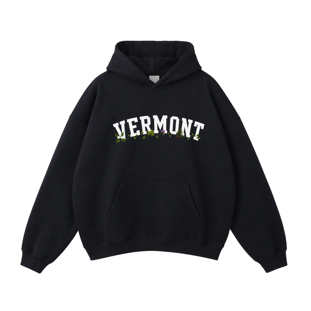 Collection 10 Vermont Oversize Fleeced Hoodie - Black front