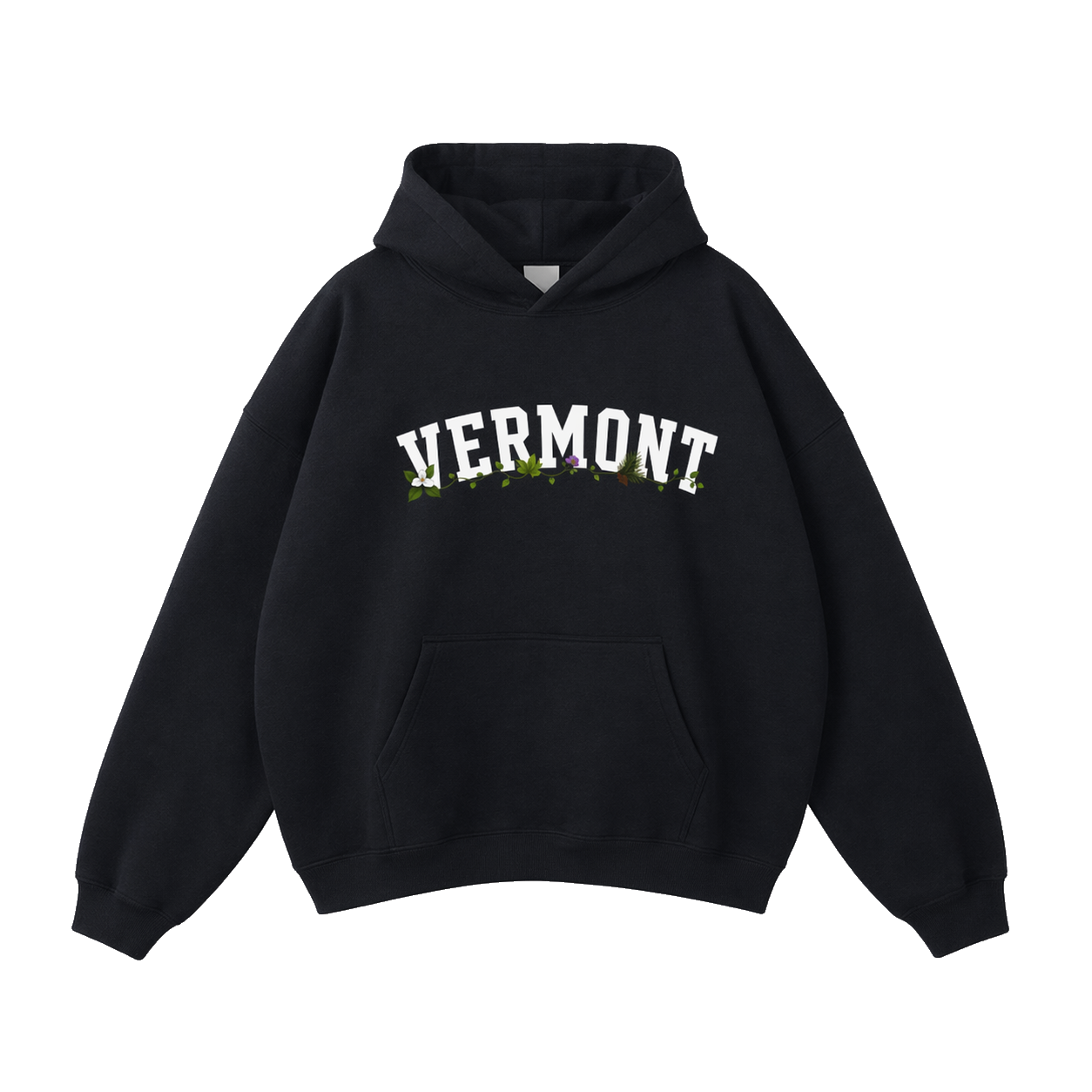 Collection 10 Vermont Oversize Fleeced Hoodie - Black front