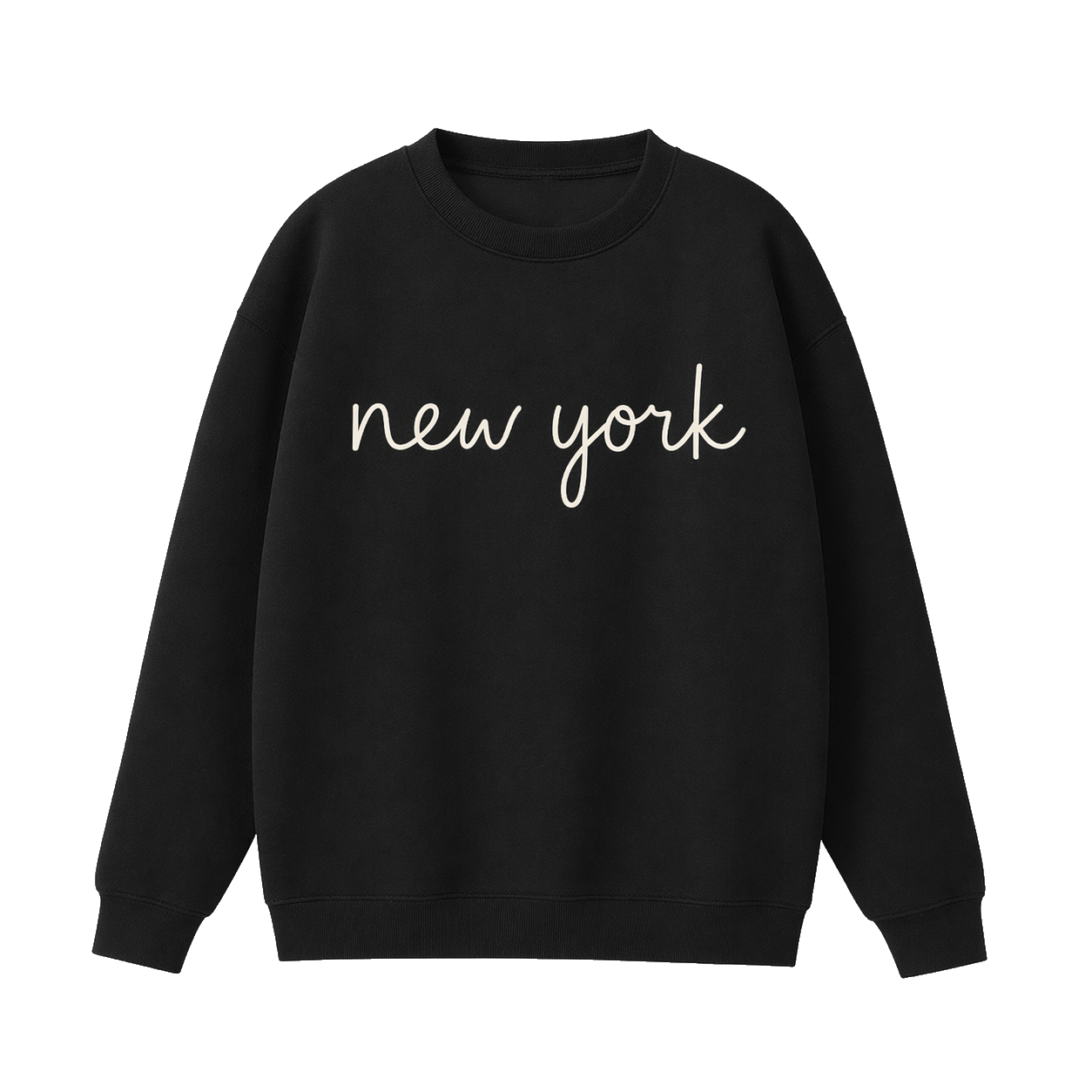 Collection 3 New York Essential Heavyweight Crewneck Sweatshirt - Black front