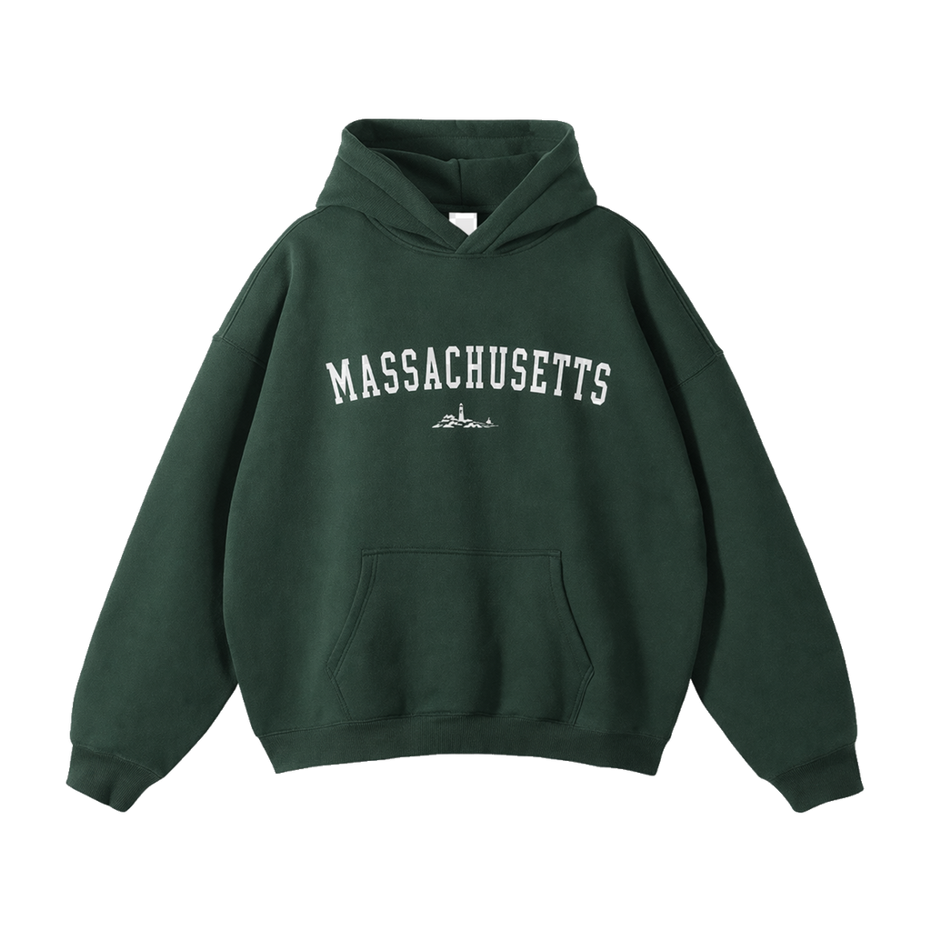 Collection 9 Massachusetts Oversize Fleeced Hoodie - Eden Green front