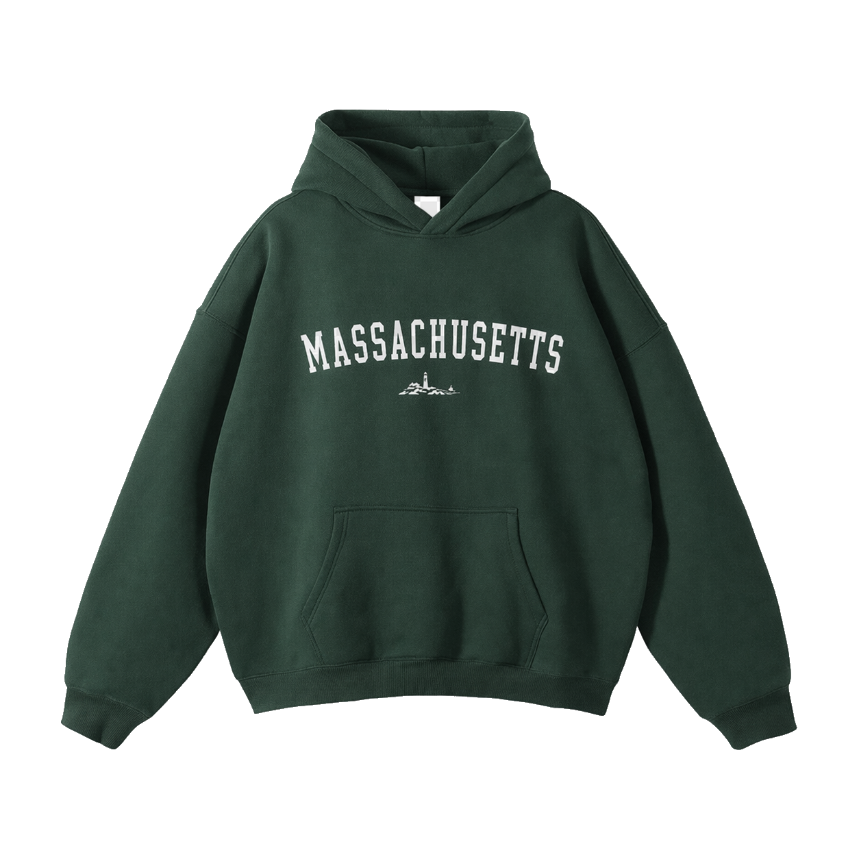 Collection 9 Massachusetts Oversize Fleeced Hoodie - Eden Green front