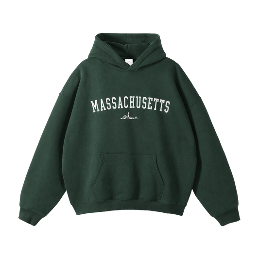 Collection 9 Massachusetts Oversize Fleeced Hoodie - Eden Green front