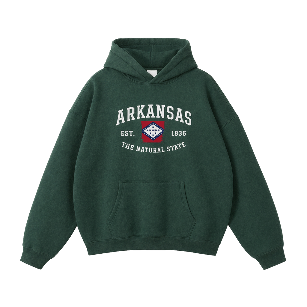 Collection 8 Arkansas Oversize Fleeced Hoodie - Eden Green front