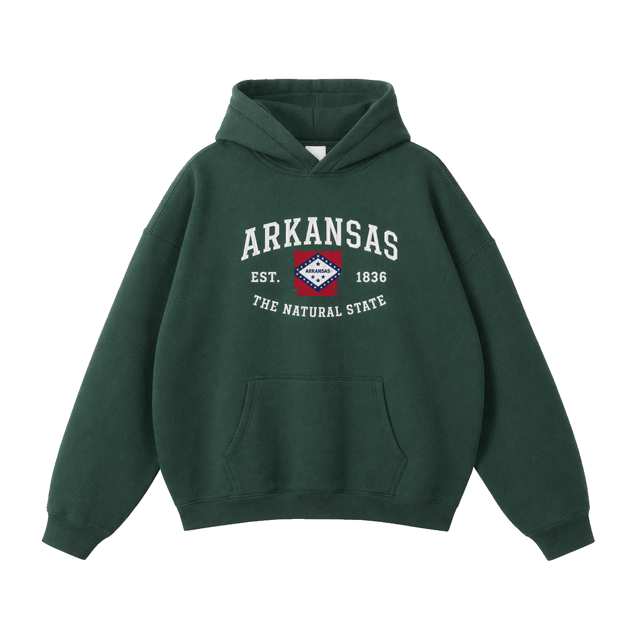 Collection 8 Arkansas Oversize Fleeced Hoodie - Eden Green front