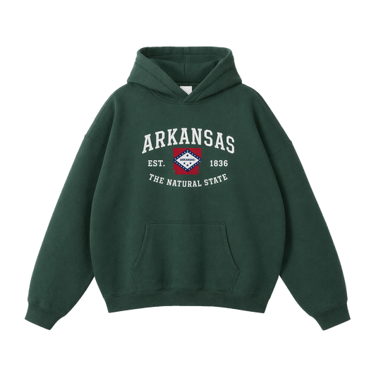 Collection 8 Arkansas Oversize Fleeced Hoodie - Eden Green front
