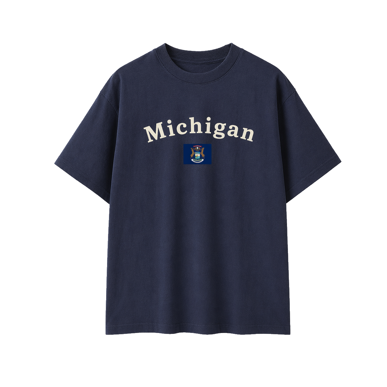 Collection 6 Michigan Essential Cotton T-Shirt - Navy Blue front