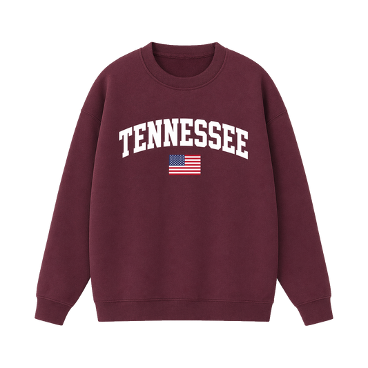Collection 2 Tennessee Essential Heavyweight Crewneck Sweatshirt - Dull Red front