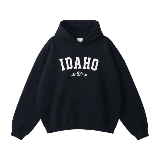 Collection 9 Idaho Oversize Fleeced Hoodie - Black front